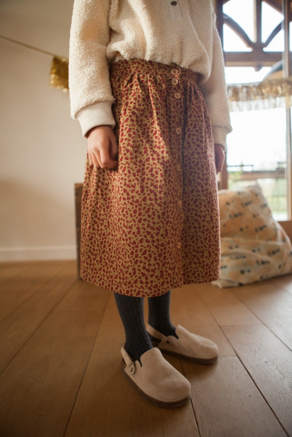 Cotton leopard midi on sale skirt