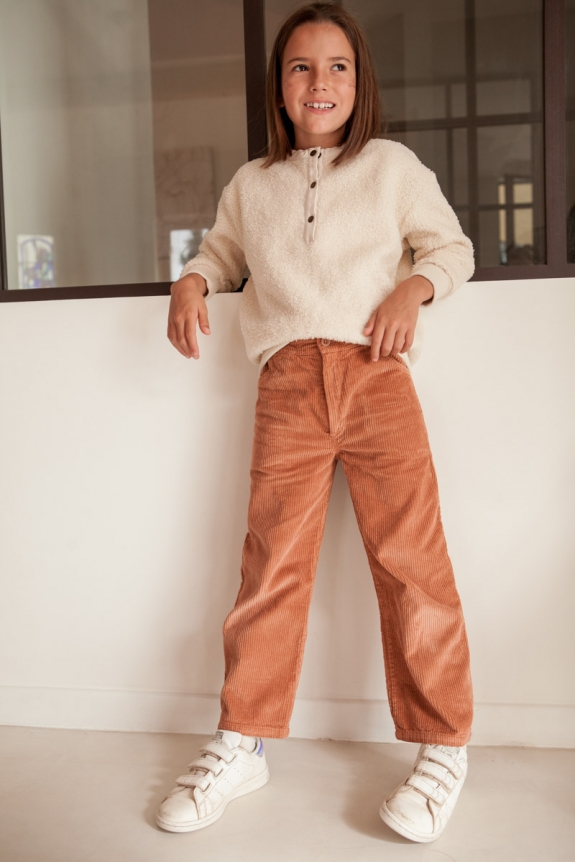 Girls pants Albie in rosewood corduroy - Marlot Paris x Smallable