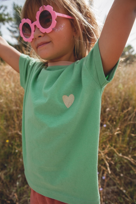 T-SHIRT MINI AMORE vert aqua