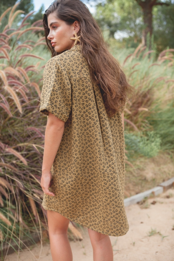 ALEX DRESS leopard bronze