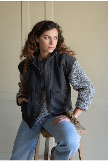 Veste June denim gris