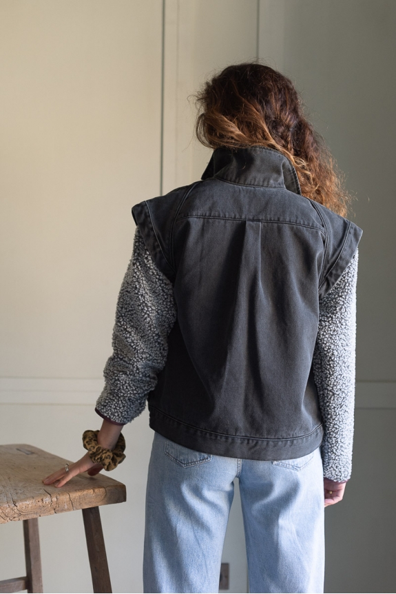 Veste June denim gris