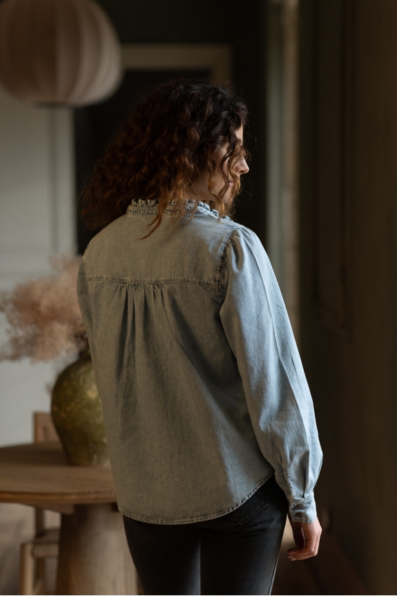 BLOUSE INES bleach denim