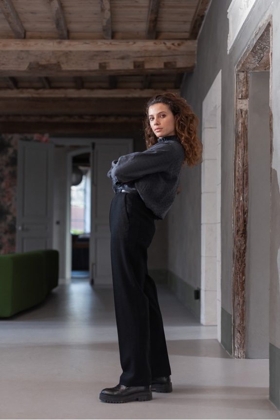 Blouse Chérie léopard indigo