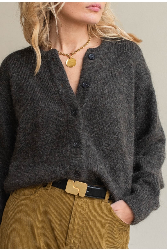 ARTEMIS CARDIGAN charcoal grey