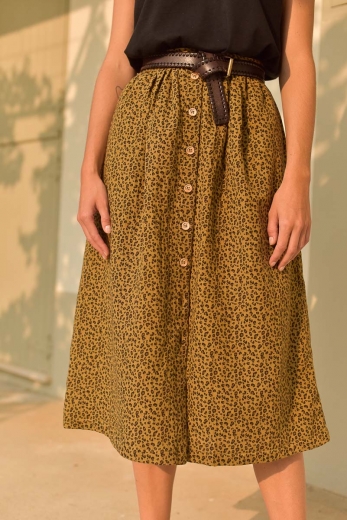 Minette skirt leopard bronze