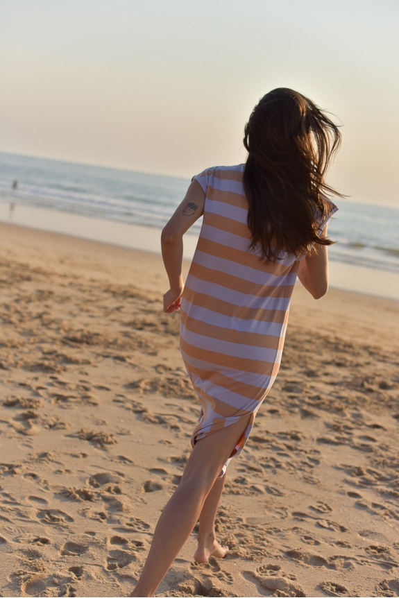 Constance dress lilac striped