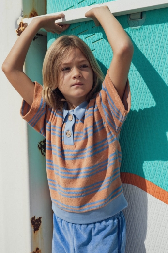 Pol boy's polo striped clay