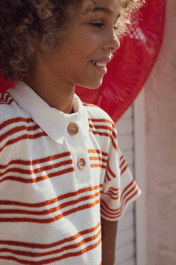 Pol boy's polo vanilla striped