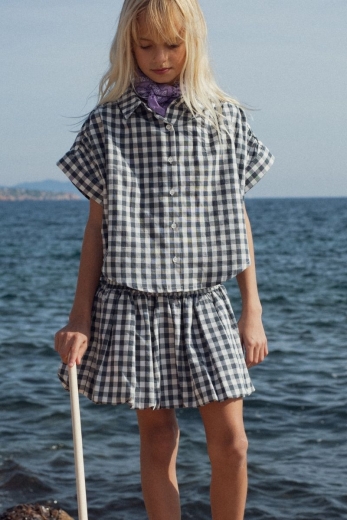 Ninon blouse indigo gingham