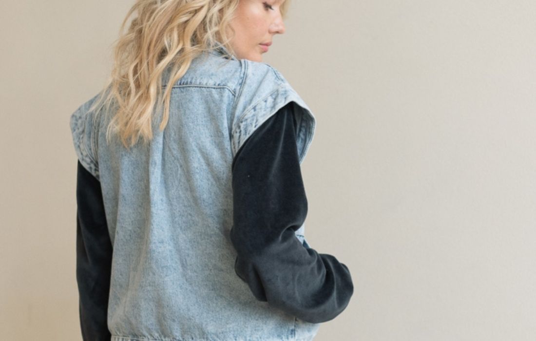 veste jean sans manche